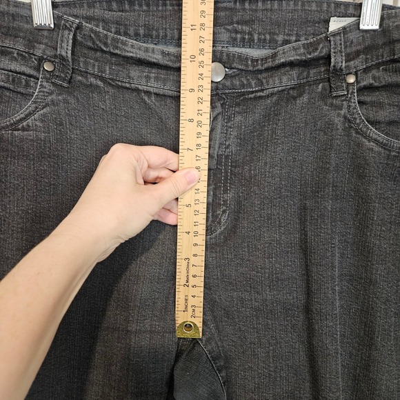 Eileen Fisher Woman Straight Leg Jeans 16W Black Organic Cotton Stretch - Picture 7 of 9